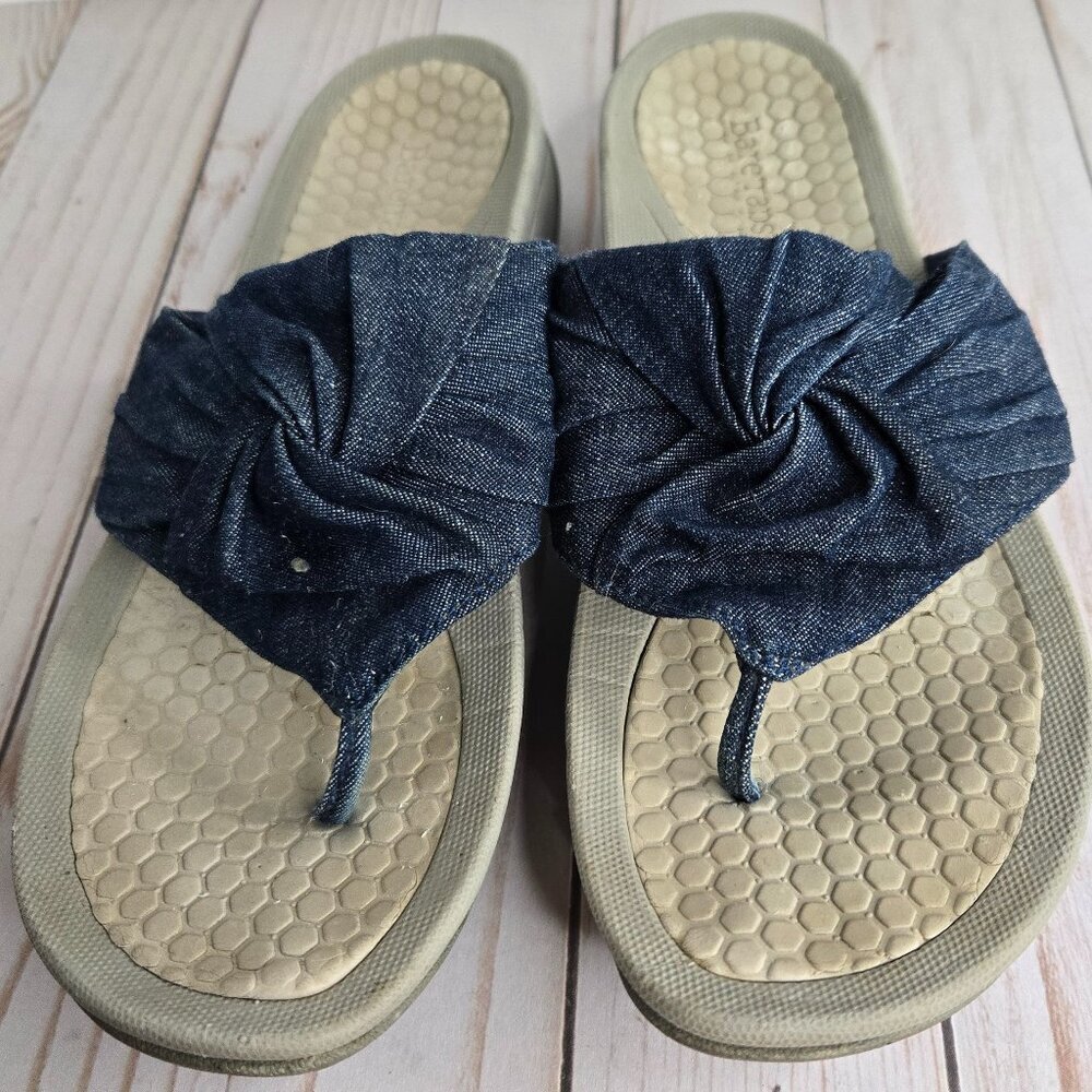 BARETRAPS Daran Womens Open Toe Slip On Wedge Sandals in Blue Size 6.5M